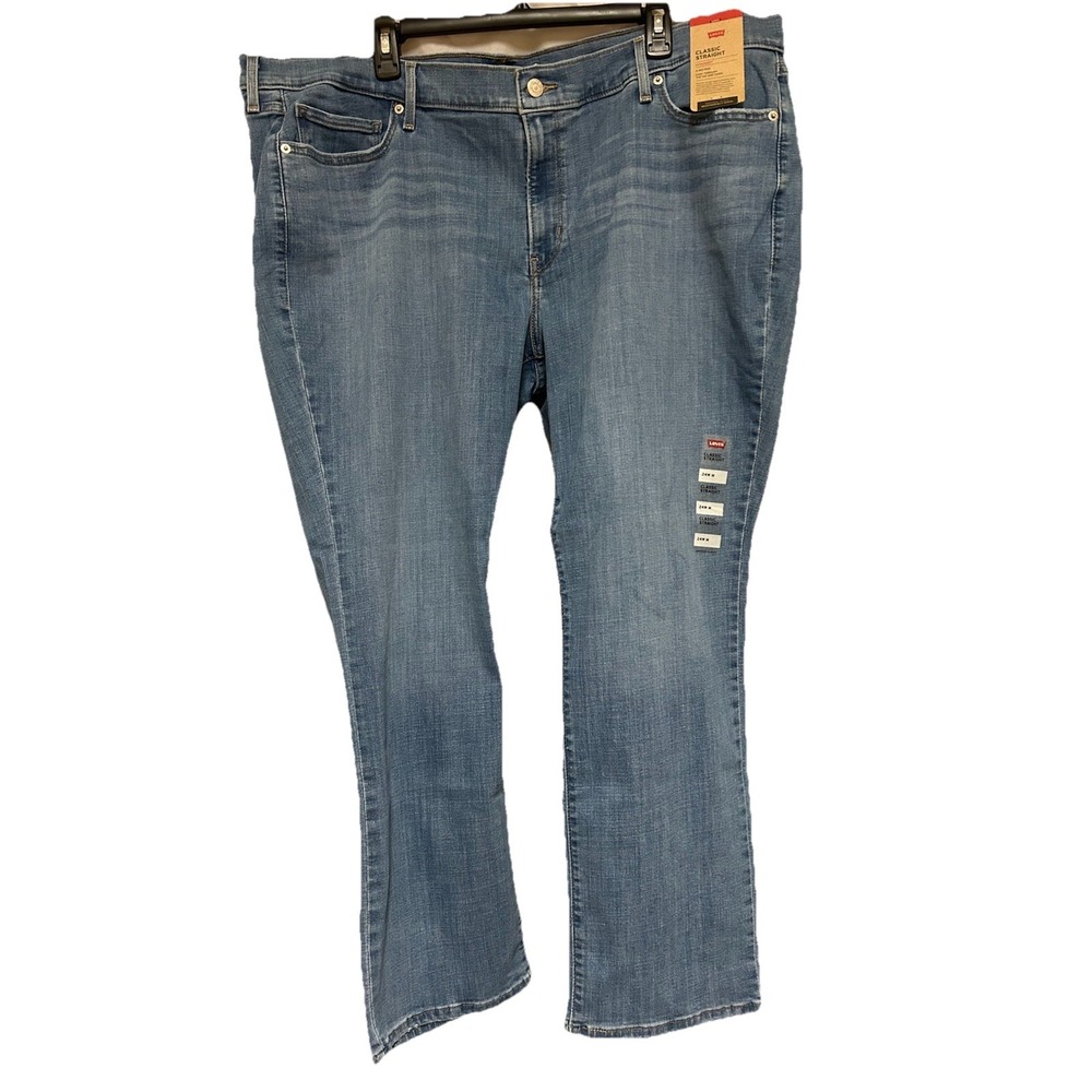 LEVI'S Woman's JEANS SIZE‎ 24 W Classic STRAIGHT LEG Mid Rise Blue Cotton NWT